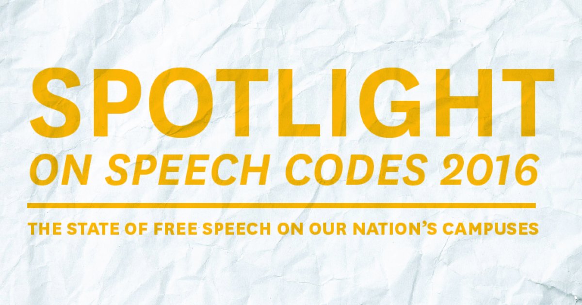 Spotlight on Speech Codes 2016